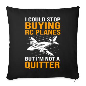 RC Plane Model Maker Airplane - Throw Pillow Cover 17.5” x 17.5” - black - Front