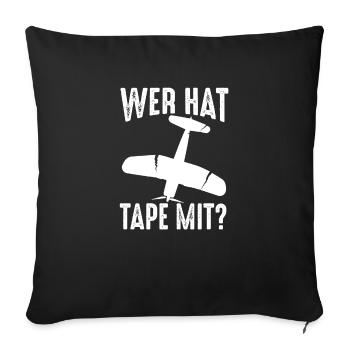 Who Has Tape With? Model Airplane Broken Wings - Throw Pillow Cover 17.5” x 17.5” - black - Front
