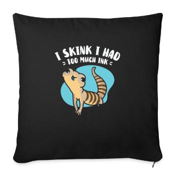Herpetology Blue-tongued Skink Lizard Wildlife - Throw Pillow Cover 17.5” x 17.5” - black - Front