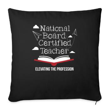 Celebrate NBCT - Throw Pillow Cover 17.5” x 17.5” - black - Front
