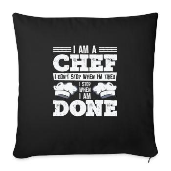 Chef Cooking Meals Culinary Cooks Baking - Throw Pillow Cover 17.5” x 17.5” - black - Front