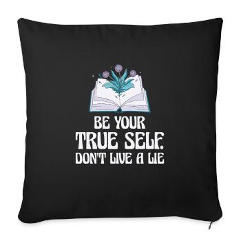 Positivity Encouraging People Inspiring Motivator - Throw Pillow Cover 17.5” x 17.5” - black - Front