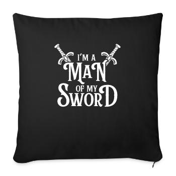 Renaissance Festival Ren Fair Faire Medieval Man - Throw Pillow Cover 17.5” x 17.5” - black - Front