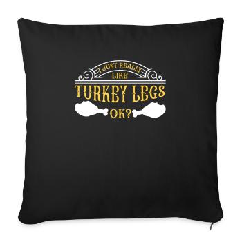 Renaissance Festival Ren Fair Faire Funny - Throw Pillow Cover 17.5” x 17.5” - black - Front