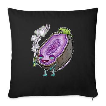 Semiprecious Stoner - Throw Pillow Cover 17.5” x 17.5” - black - Front