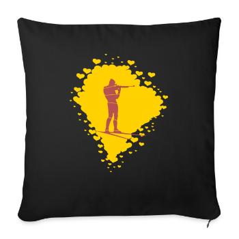 Hunting - Throw Pillow Cover 17.5” x 17.5” - black - Front