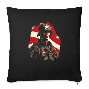 Fier d’être un cadeau patriotique américain pour les patriotes - Housse de coussin décorative - noir - Devant