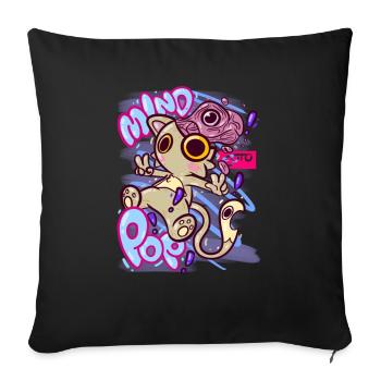 Mind Pop - Throw Pillow Cover 17.5” x 17.5” - black - Front