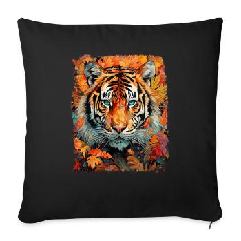 Leaves Fashion Clothes Premium - Throw Pillow Cover 17.5” x 17.5” - black - Front