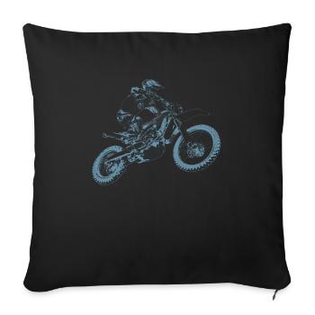 Motocross - Throw Pillow Cover 17.5” x 17.5” - black - Front