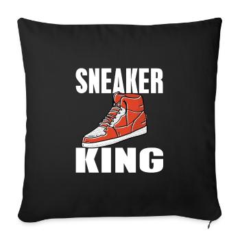 Sneaker King Shoe Addict Sneaker Enthusiast - Throw Pillow Cover 17.5” x 17.5” - black - Front