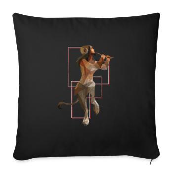 Art Triangle Abstract Colorful - Throw Pillow Cover 17.5” x 17.5” - black - Front