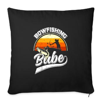 Bow Fishing Babe Fish Hunting Bow Hunting - Throw Pillow Cover 17.5” x 17.5” - black - Front