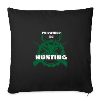 Hunting - Throw Pillow Cover 17.5” x 17.5” - black - Front