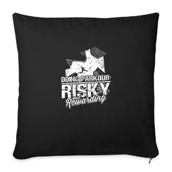 Doing Parkour: Risky but Rewarding - Parkour - Throw Pillow Cover 17.5” x 17.5” - black - Front