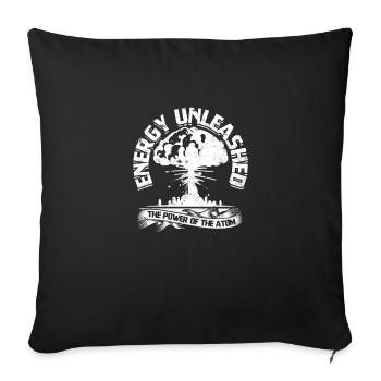Energy Unleashed: The Power of the Atom - Nuclear - Throw Pillow Cover 17.5” x 17.5” - black - Front