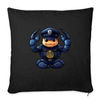 Scorpio policeman - Throw Pillow Cover 17.5” x 17.5” - black - Front