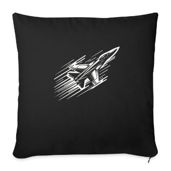 Supersonic Speed - Throw Pillow Cover 17.5” x 17.5” - black - Front
