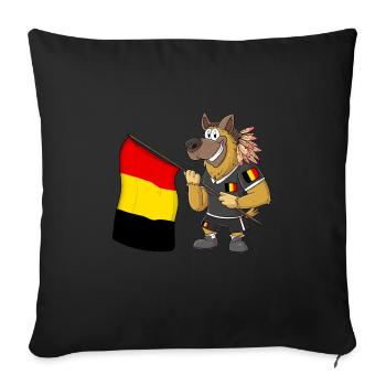Chien rasta belge - Housse de coussin décorative - noir - Devant