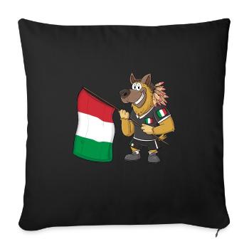 Chien Rasta italien - Housse de coussin décorative - noir - Devant