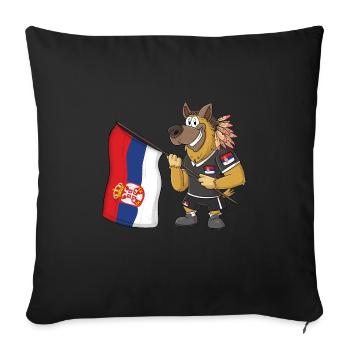 Chien rasta serbe - Housse de coussin décorative - noir - Devant