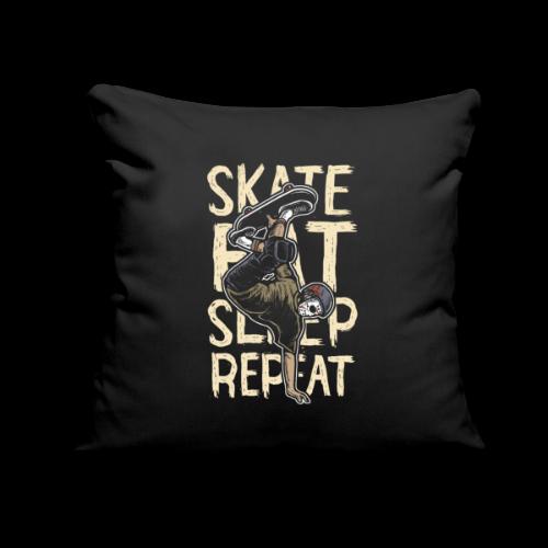 Skate Eat Sleep Repeat | Sk8ter Life - Throw Pillow Cover 17.5” x 17.5”