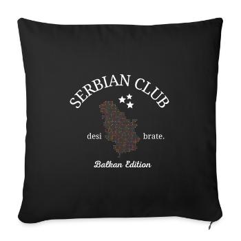 Srbija Serbian Club Balkan Lovers - Throw Pillow Cover 17.5” x 17.5” - black - Front