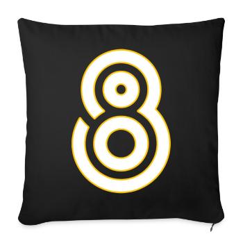 Bold Eight Ring Glyph - Throw Pillow Cover 17.5” x 17.5” - black - Front