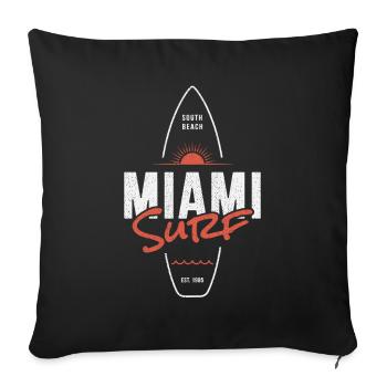 Miami Surf Sunset - Throw Pillow Cover 17.5” x 17.5” - black - Front