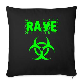 Rave - Throw Pillow Cover 17.5” x 17.5” - black - Front