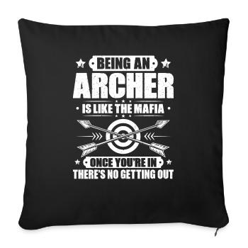 Archery Bow Hunting Bowman Arrow Bow Hunter - Throw Pillow Cover 17.5” x 17.5” - black - Front