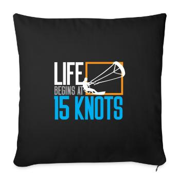 kitesurfer kitesurfing kiteboard surfing kite - Throw Pillow Cover 17.5” x 17.5” - black - Front