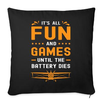 RC Plane Model Airplane Aircraft - Throw Pillow Cover 17.5” x 17.5” - black - Front
