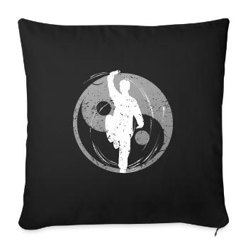 Qigong Tai-Chi-Chuan Wushu Meditation Martial Arts - Throw Pillow Cover 17.5” x 17.5” - black - Front
