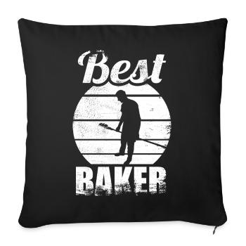 Best Baker - Throw Pillow Cover 17.5” x 17.5” - black - Front