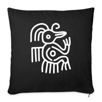 Maya Inca Aztec Vogeltanz - Throw Pillow Cover 17.5” x 17.5” - black - Front