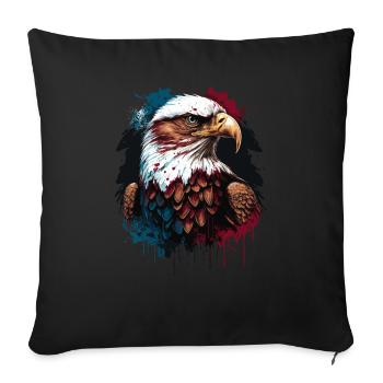 American Eagle - Throw Pillow Cover 17.5” x 17.5” - black - Front