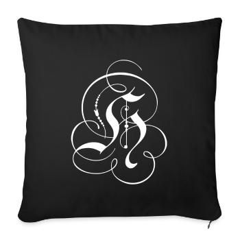 H alphabet letter - Throw Pillow Cover 17.5” x 17.5” - black - Front