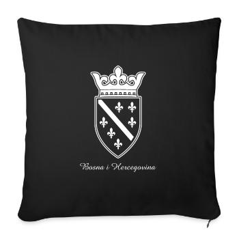 Coat of arms bosnia i gercegovina gift Sarajevo - Throw Pillow Cover 17.5” x 17.5” - black - Front