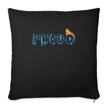 PROUD - Throw Pillow Cover 17.5” x 17.5” - black - Front
