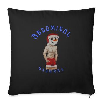 Abdominal Snowman - Throw Pillow Cover 17.5” x 17.5” - black - Front