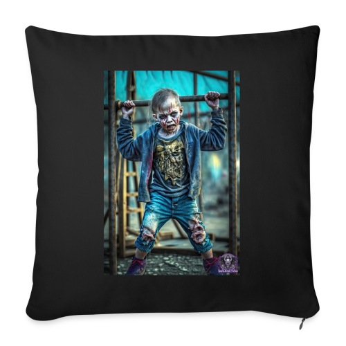 Zombie Kid Playground B12: Zombies Everyday Life - Throw Pillow Cover 17.5” x 17.5”
