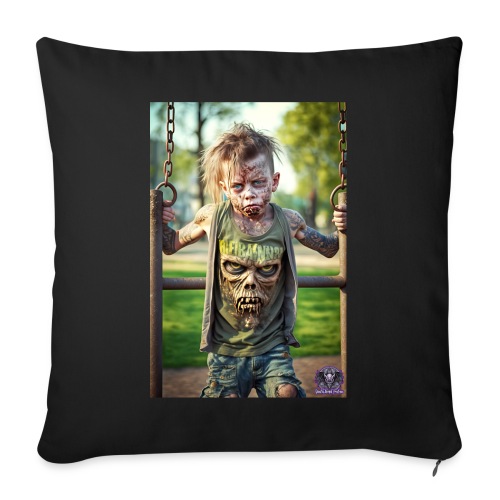 Zombie Kid Playground B10: Zombies Everyday Life - Throw Pillow Cover 17.5” x 17.5”