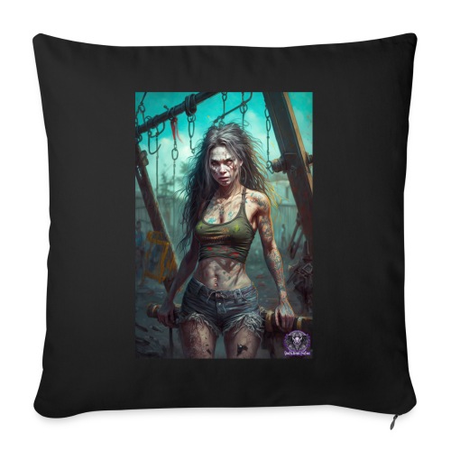Zombie Kid Playground G07: Zombies Everyday Life - Throw Pillow Cover 17.5” x 17.5”