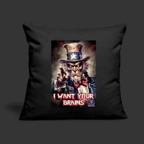 Zombie Uncle Sam Wants You #9 Patriotic Undead - Throw Pillow Cover 17.5” x 17.5”