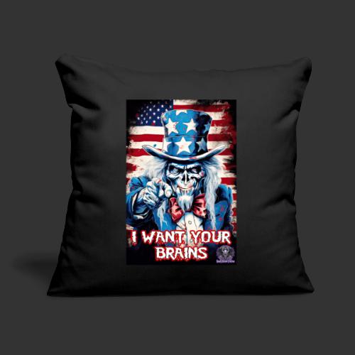 Zombie Uncle Sam Wants You #6 Patriotic Undead - Throw Pillow Cover 17.5” x 17.5”