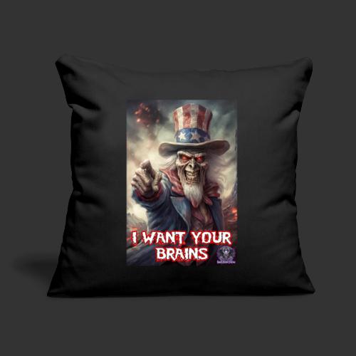 Zombie Uncle Sam Wants You #4 Patriotic Undead - Throw Pillow Cover 17.5” x 17.5”