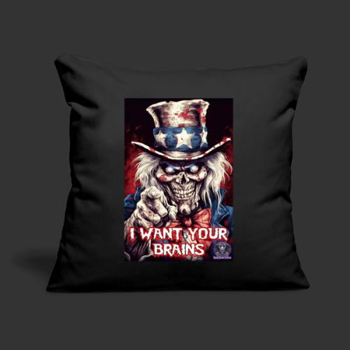 Zombie Uncle Sam Wants You #5 Patriotic Undead - Throw Pillow Cover 17.5” x 17.5”