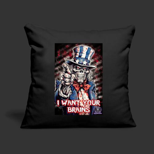 Zombie Uncle Sam Wants You #13 Patriotic Undead - Throw Pillow Cover 17.5” x 17.5”