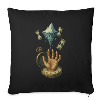 The Weight Of Time - Throw Pillow Cover 17.5” x 17.5” - black - Front